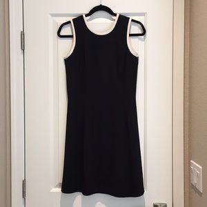 Ann Taylor Black dress trimmed in White